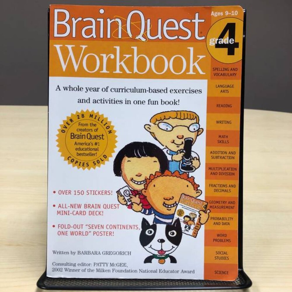 Brain Quest Grade 4 Workbook Ages 9-10 NEW